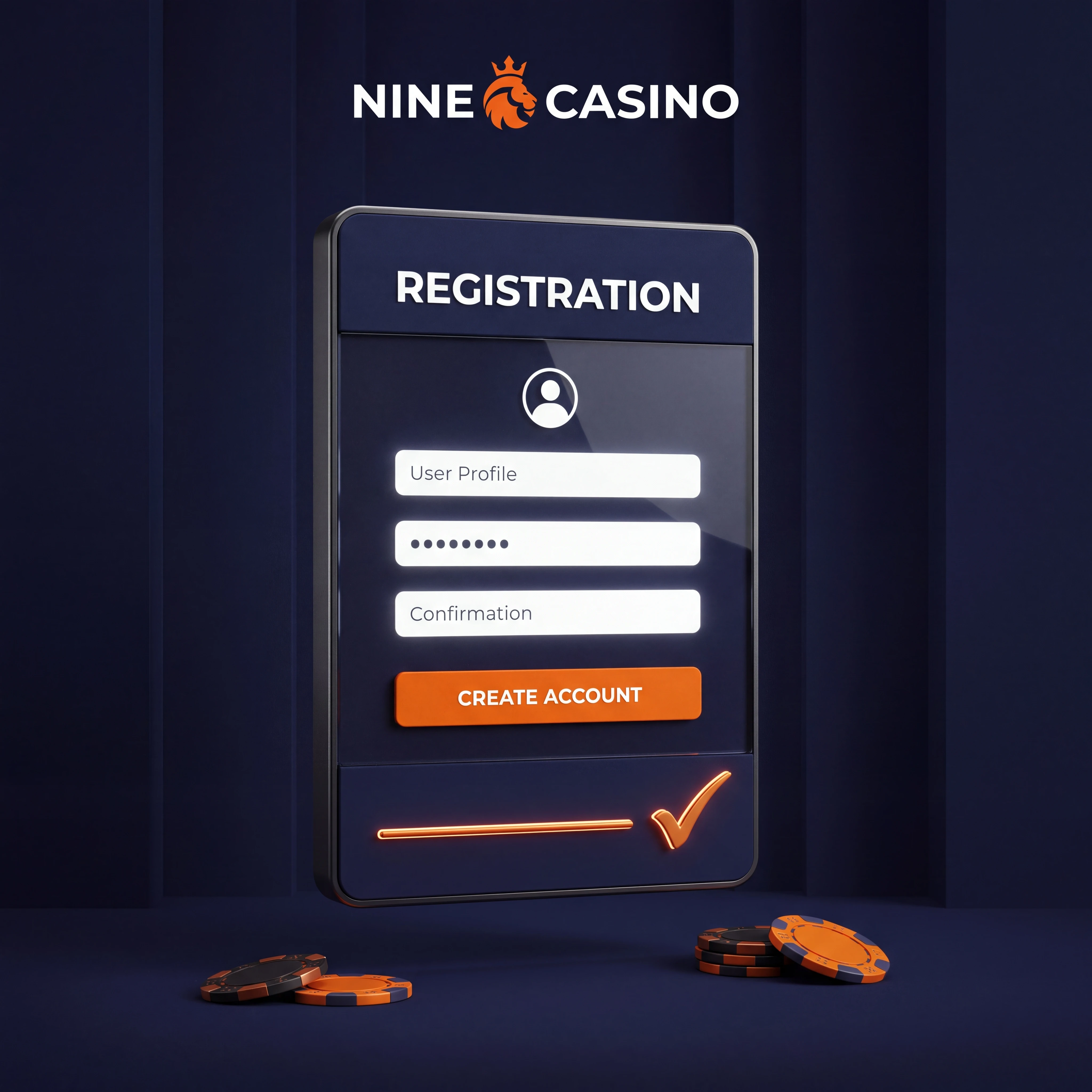 Nine Casino registration screen